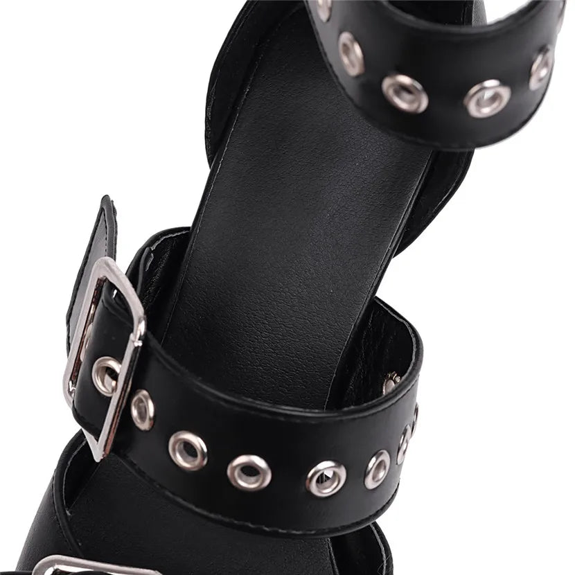Funki Findz | Shoes | Women's Punk Buckle Strap Rivet Stilettos