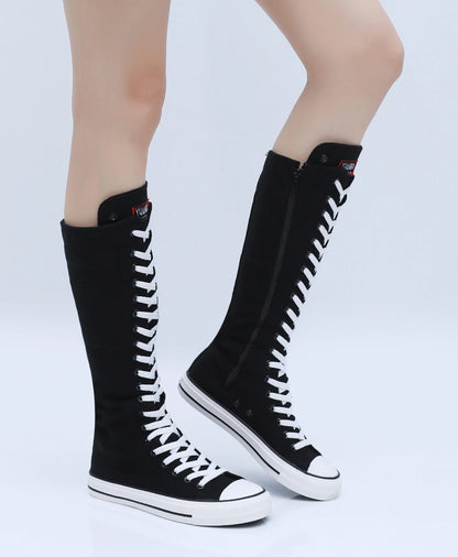 Funki Findz | Boots | Women's High Top Lace Up Canvas Boots