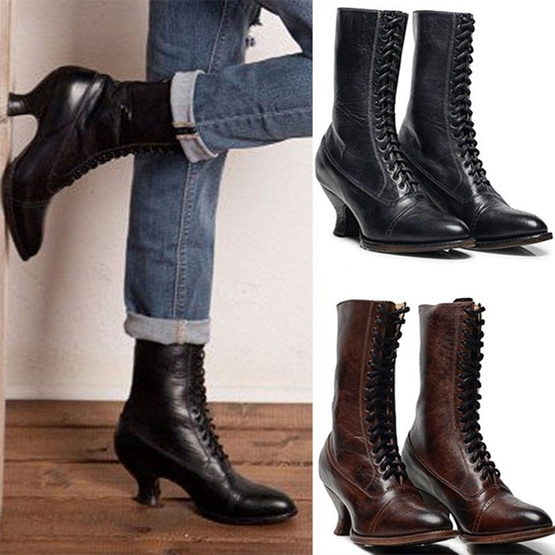 Funki Findz | Boots | Women's Victorian Style Lace Up Boots
