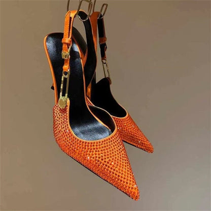 Funki Findz | Shoes | Women's Metallic Beaded High Slingbacks