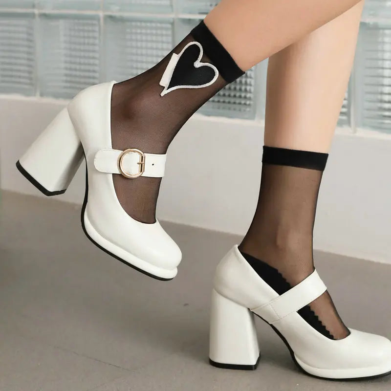 Funki Findz | Shoes | Women's Chunky High Heel Mary Janes