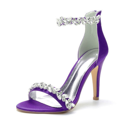 Funki Findz | Shoes | Women's Crystal Strap Satin Prom Stilettos