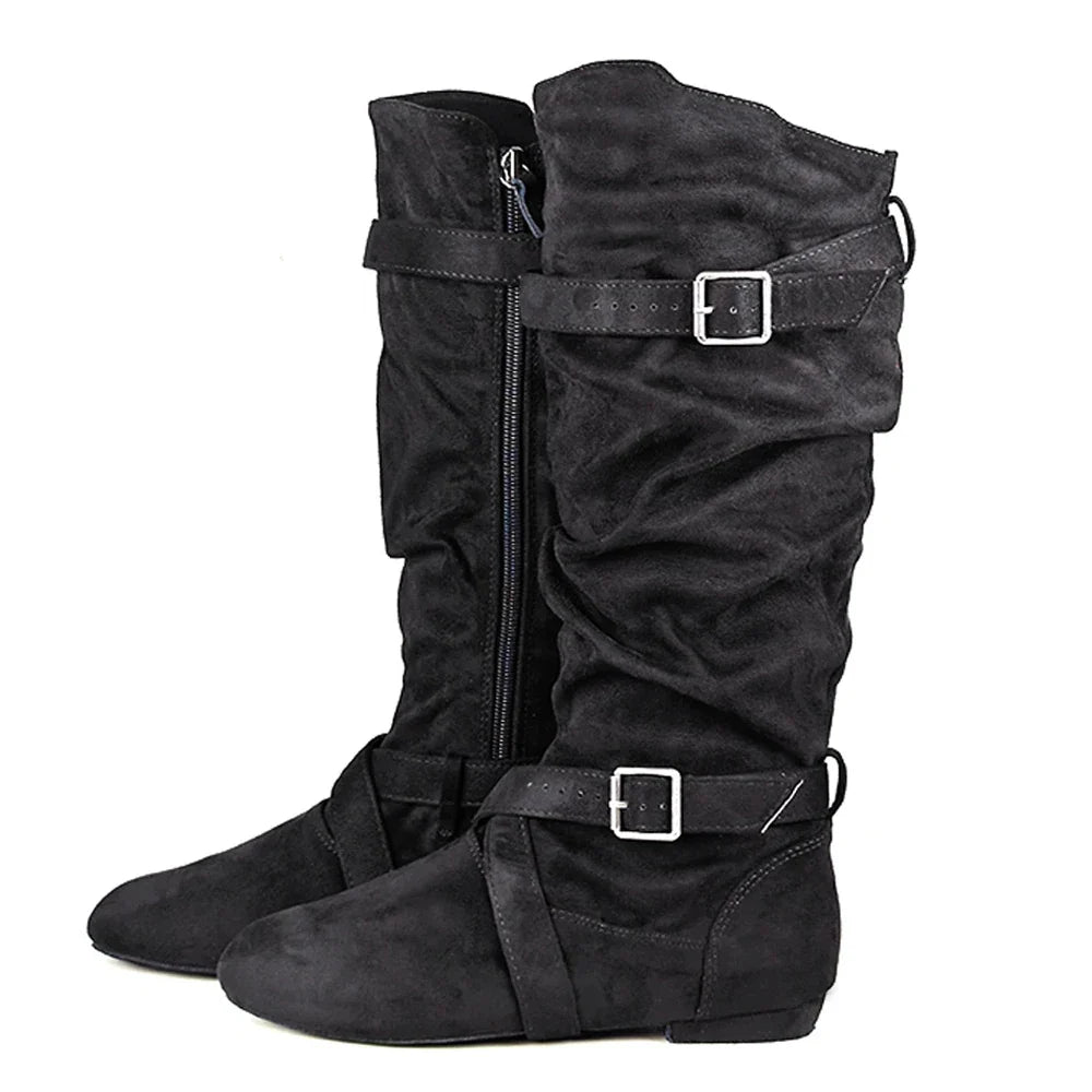 Funki Findz | Boots | Women's Line Dance Buckle Flat Boots