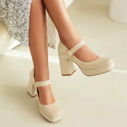 Funki Findz | Shoes | Women's Faux Suede Mary Jane Platforms