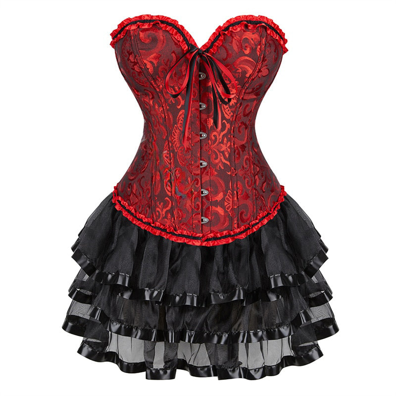 Funki Findz | Dresses | Women's Victorian Corset Dress 2Pcs Set