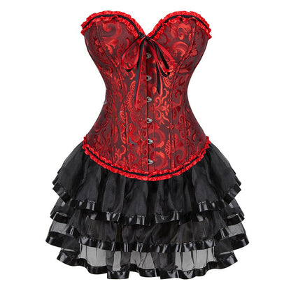Funki Findz | Dresses | Women's Victorian Corset Dress 2Pcs Set