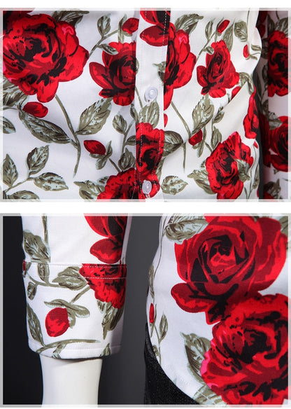 Funki Findz | Shirts | Men's Floral Print Long Sleeved Dress Shirt