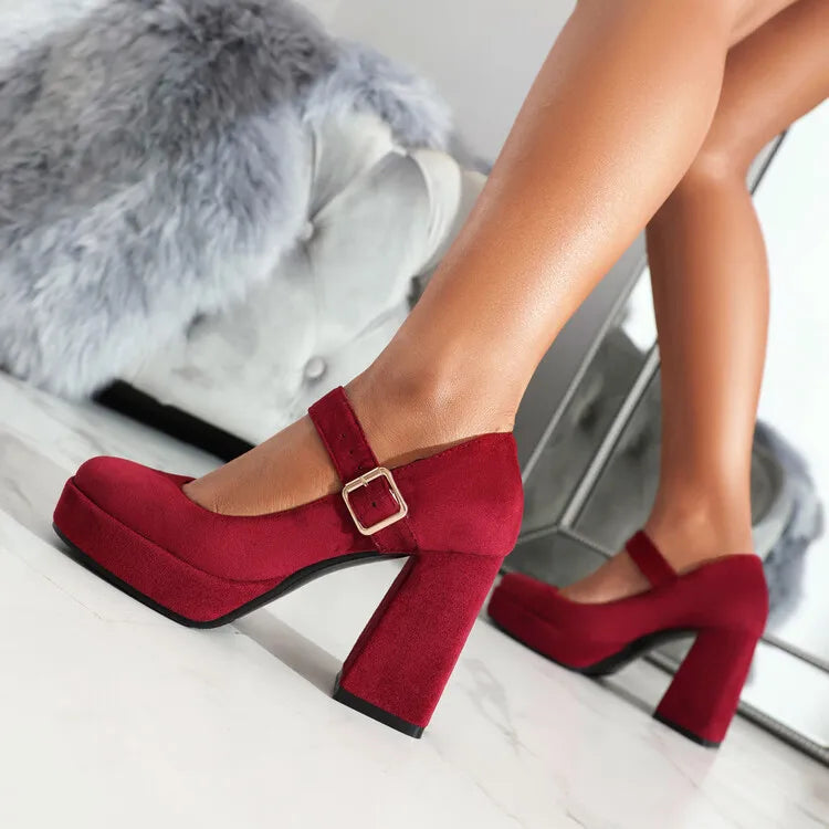 Funki Findz | Shoes | Women's Faux Suede Mary Jane Platforms