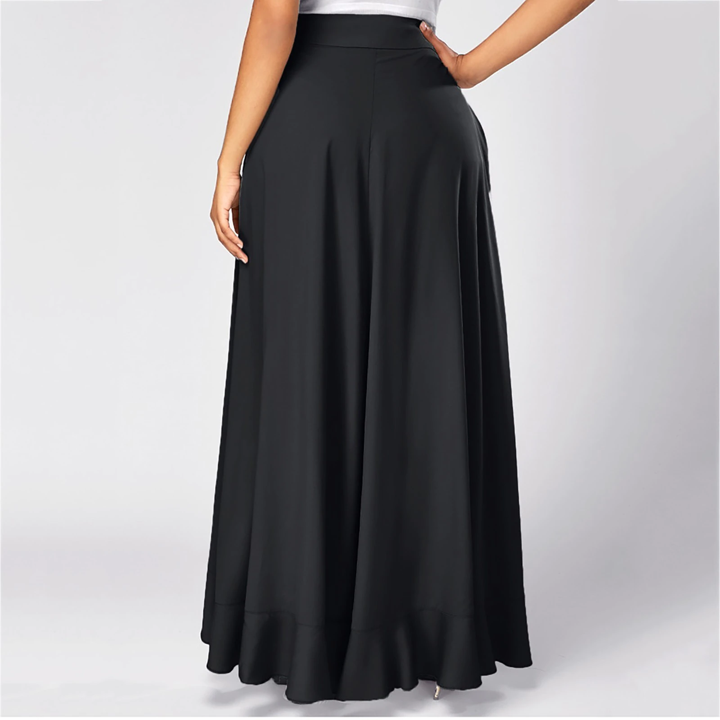 Funki Findz | Skirts | Women's Elegant Long Ruffled Skirt Pants