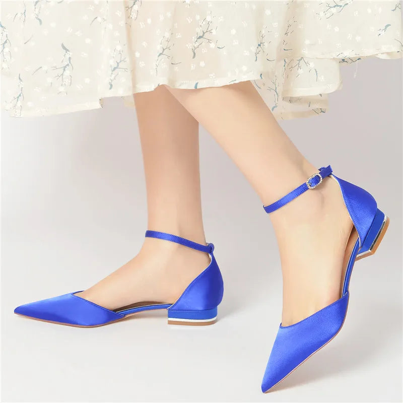 Funki Findz | Shoes | Women's Satin Pointy Toe Wedding Flats