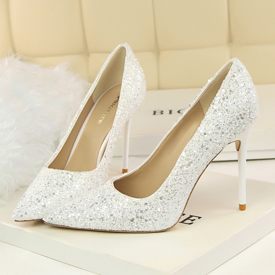 Funki Findz | Shoes | Women's High Heel Glitter Prom Pumps