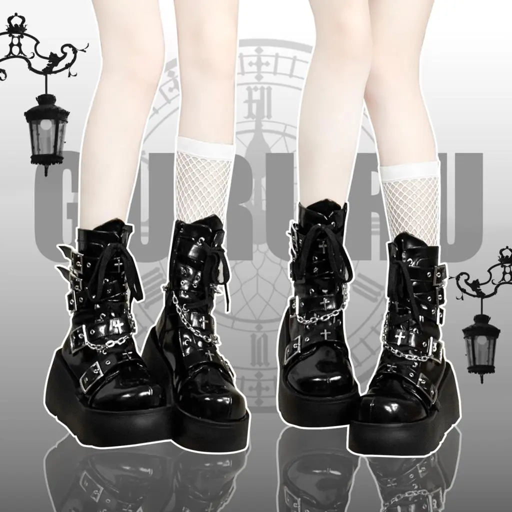 Funki Findz | Boots | Women's Gothic Platform Wedge Boots