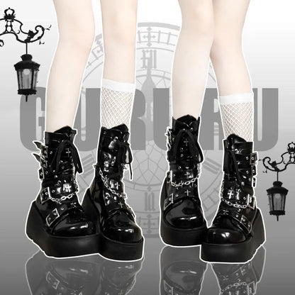 Funki Findz | Boots | Women's Gothic Platform Wedge Boots