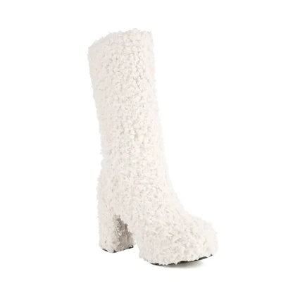Funki Findz | Boots | Women's Fuzzy Faux Wool Platform Boots