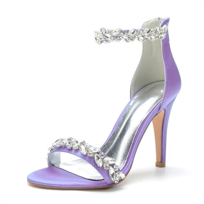 Funki Findz | Shoes | Women's Crystal Strap Satin Prom Stilettos