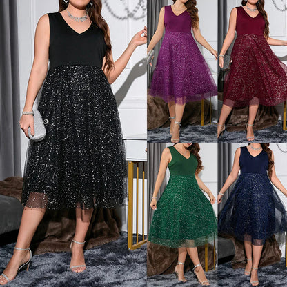 Funki Findz | Dresses | Women's Plus Evening Party Midi Dress