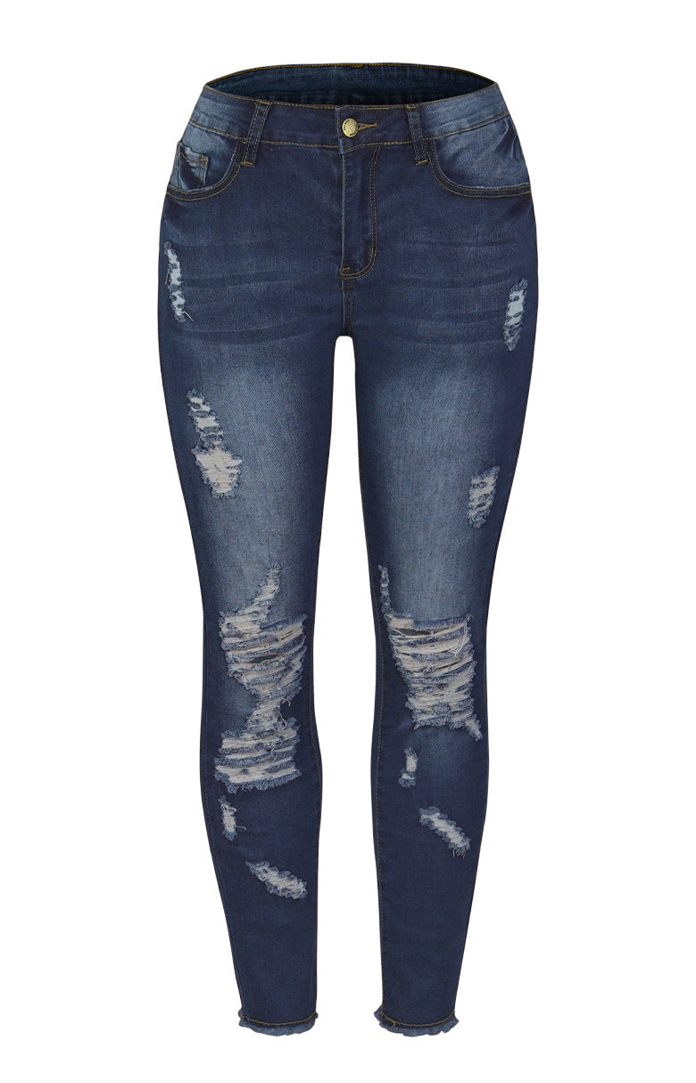 Funki Findz | Pants | Women's High Waist Denim Ripped Jeans