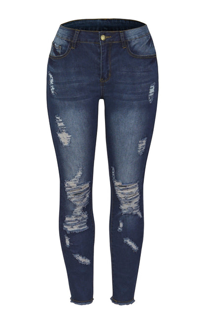 Funki Findz | Pants | Women's High Waist Denim Ripped Jeans