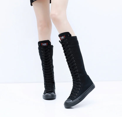 Funki Findz | Boots | Women's High Top Lace Up Canvas Boots