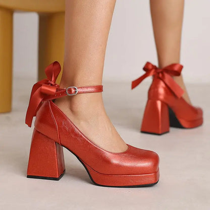 Funki Findz | Shoes | Women's Square Toe Block Heel Platforms