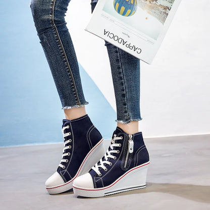 Funki Findz | Boots | Women's High Platform Zipper Sneakers
