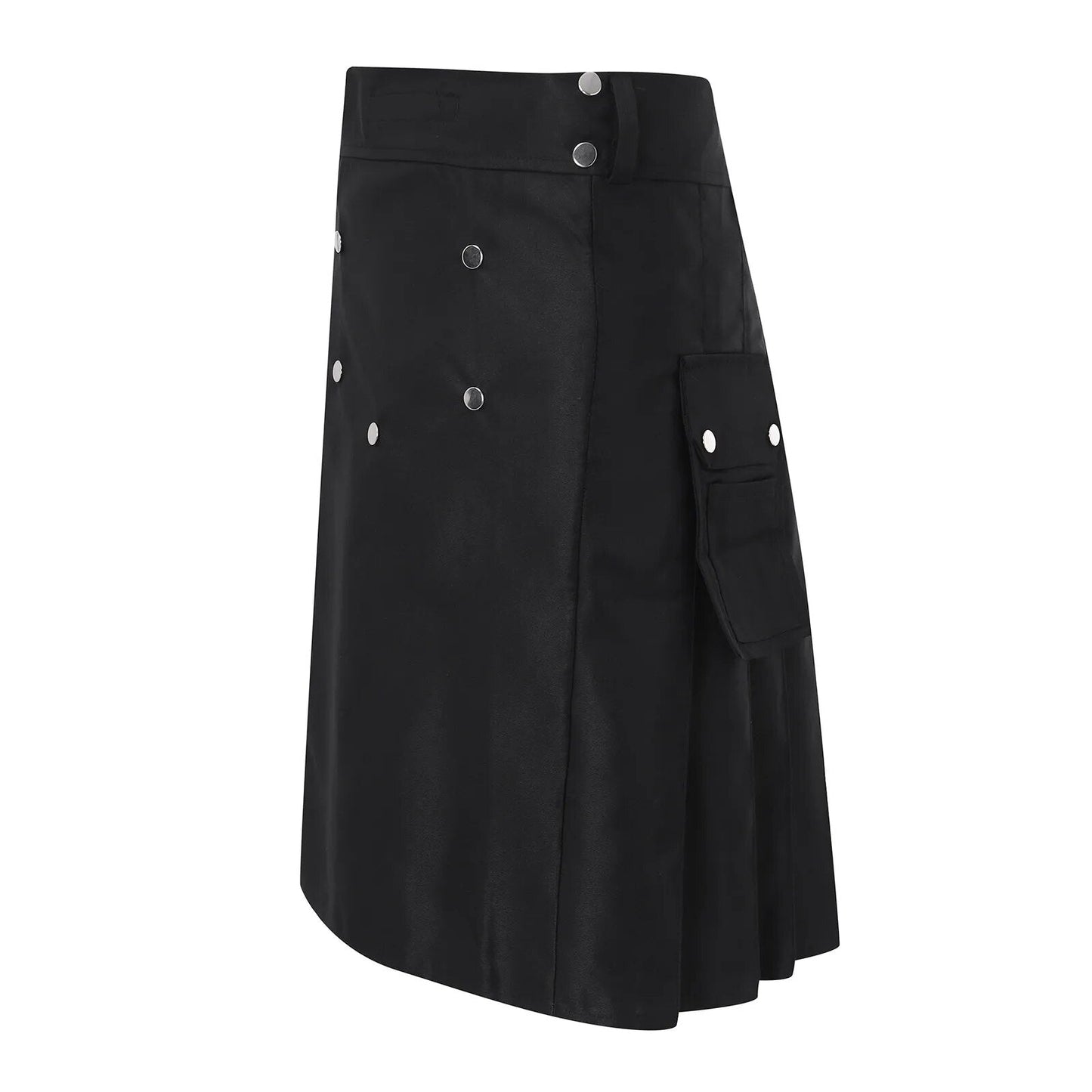 Funki Findz | Skirts | Men's Black Pleated Gothic Kilt | Cargo Skirt