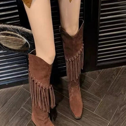 Funki Findz | Boots | Women's Suede Leather Fringe Boots