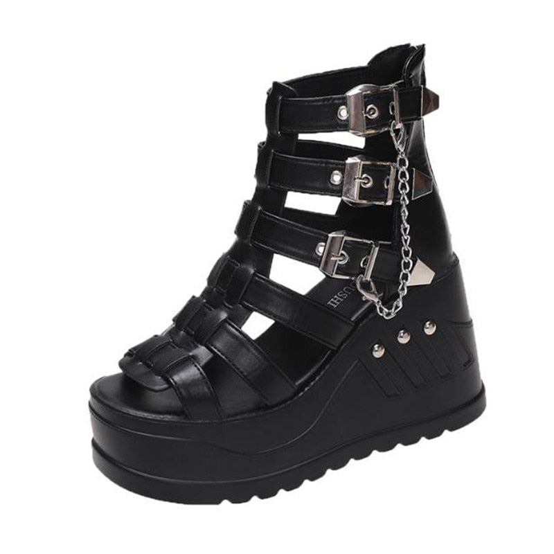 Funki Findz | Shoes | Women's Buckle Platform Gothic Sandals