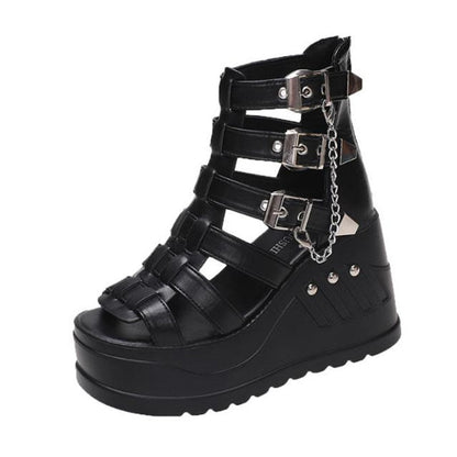 Funki Findz | Shoes | Women's Buckle Platform Gothic Sandals