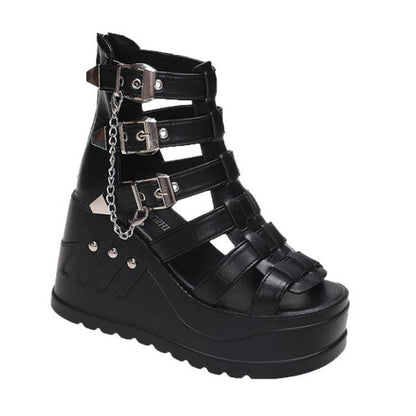 Funki Findz | Shoes | Women's Buckle Platform Gothic Sandals
