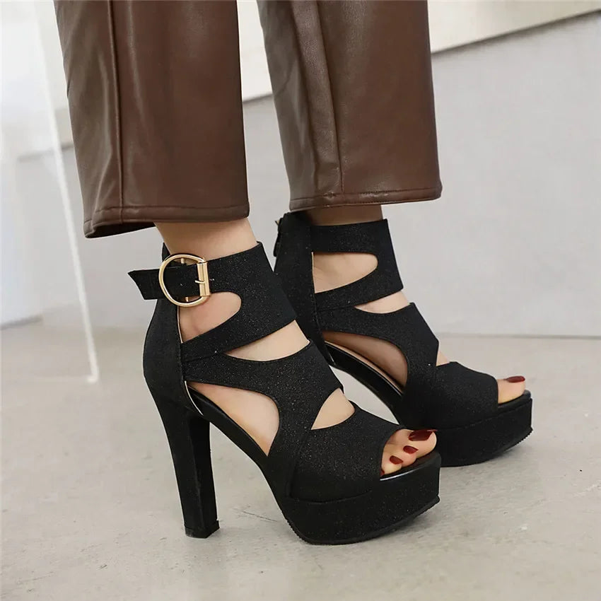 Funki Findz | Shoes | Women's Glitter Gladiator Platform Sandals