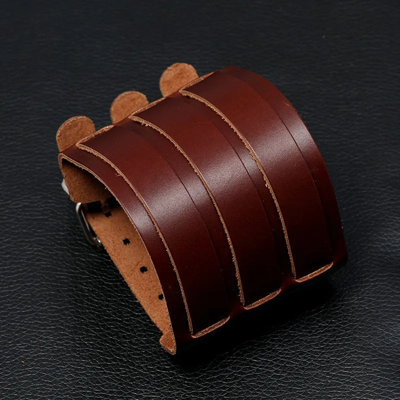 Funki Findz | Bracelets | Men's Leather 3 Tier Punk Wrist Band