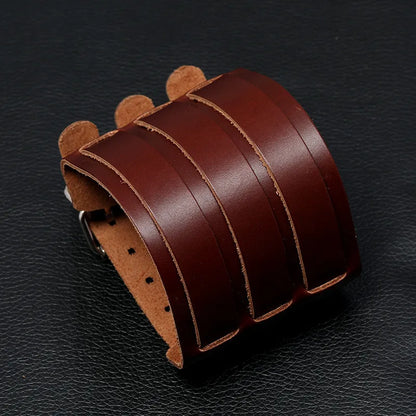 Funki Findz | Bracelets | Men's Leather 3 Tier Punk Wrist Band