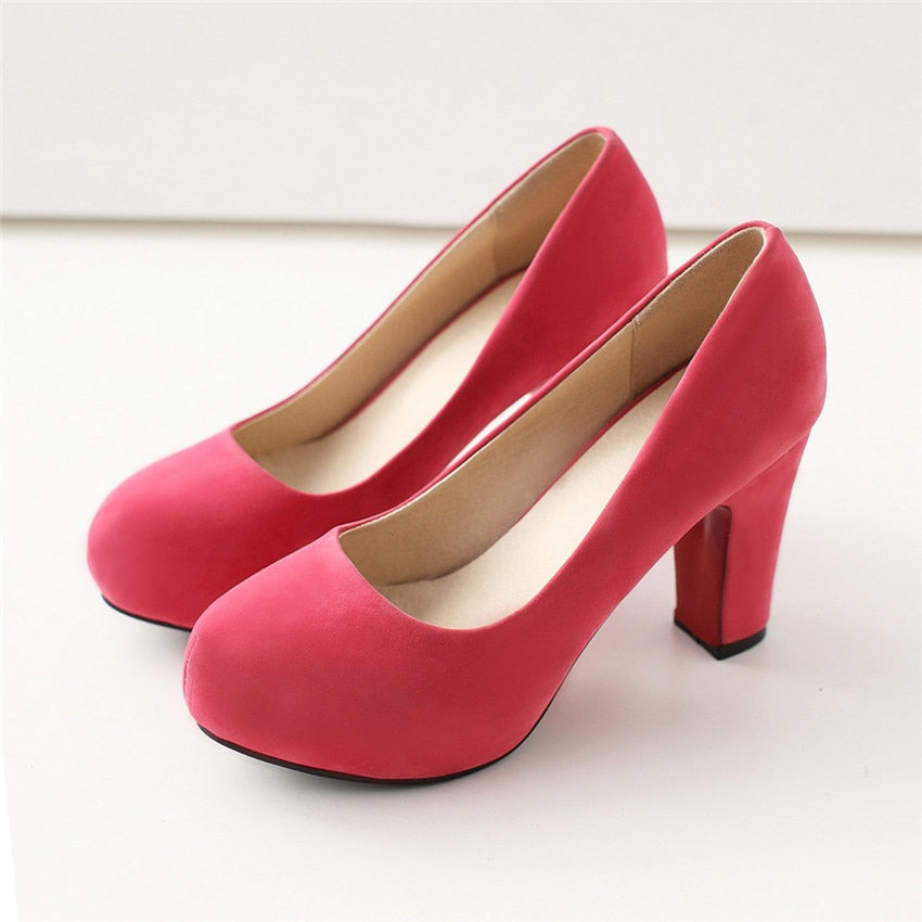 Funki Findz | Shoes | Women's Faux Suede High Chunky Heels