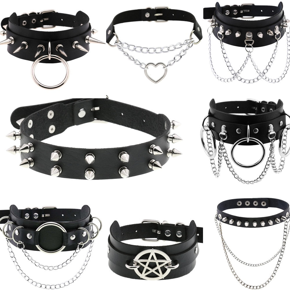 Funki Findz | Necklaces | Unisex Hip Hop PU Leather Choker