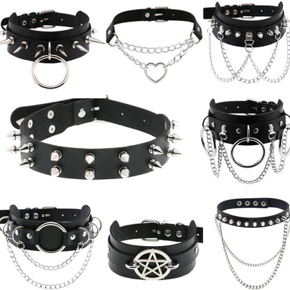 Funki Findz | Necklaces | Unisex Hip Hop PU Leather Choker