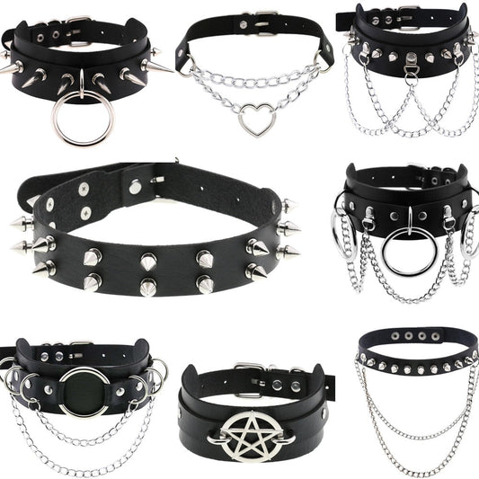 Funki Findz | Necklaces | Unisex Hip Hop PU Leather Choker