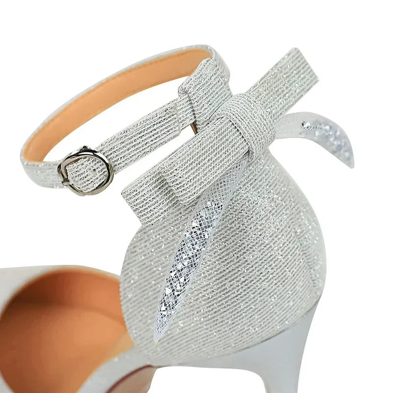 Funki Findz | Shoes | Women's Glitter Bow Knot Strappy Heels