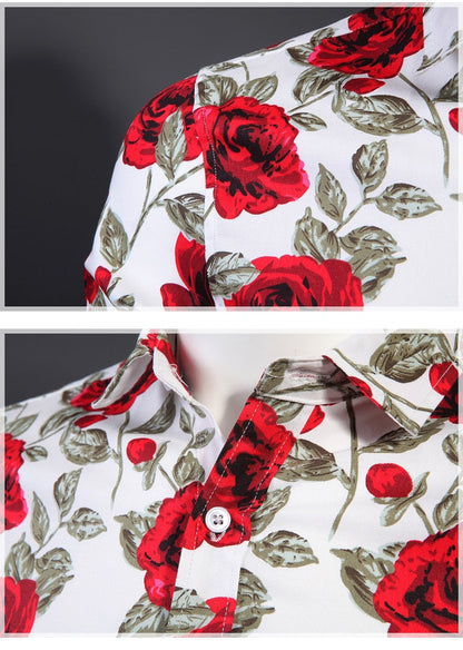 Funki Findz | Shirts | Men's Floral Print Long Sleeved Dress Shirt