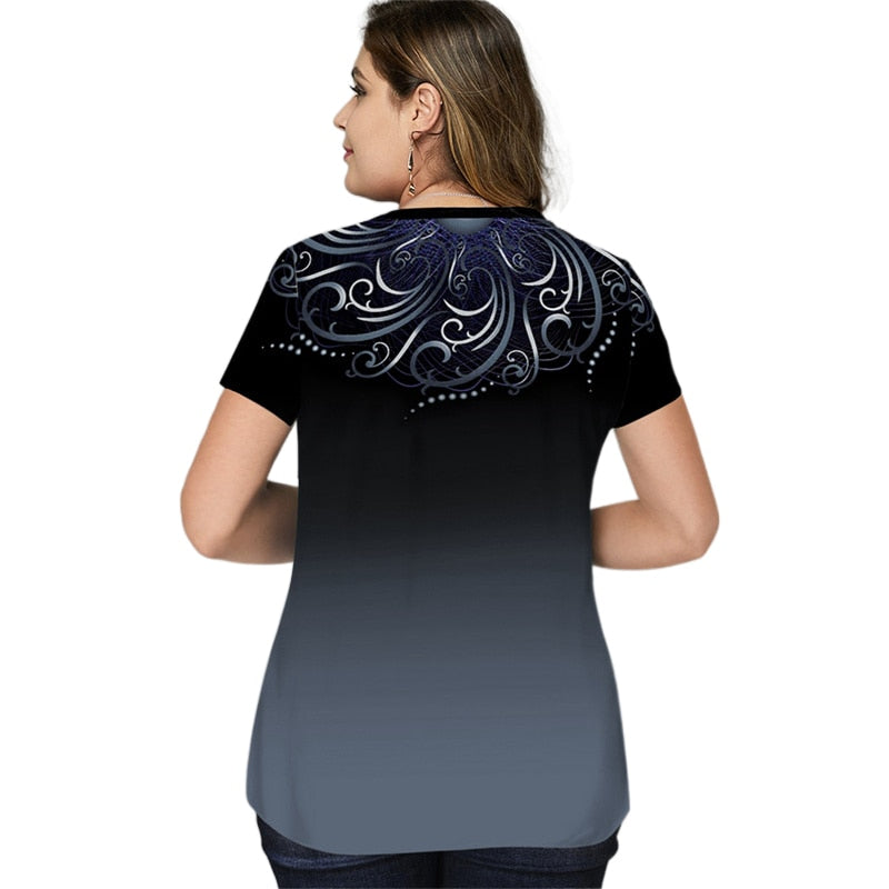 Funki Findz | Shirts | Women's Plus Ombre Top | Casual Summer