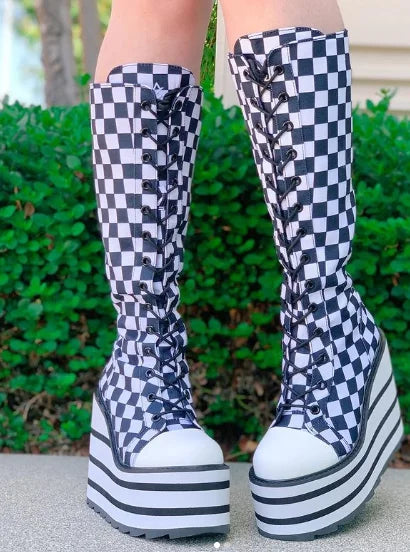Funki Findz | Boots | Women's Canvas Platform Wedge Sneakers