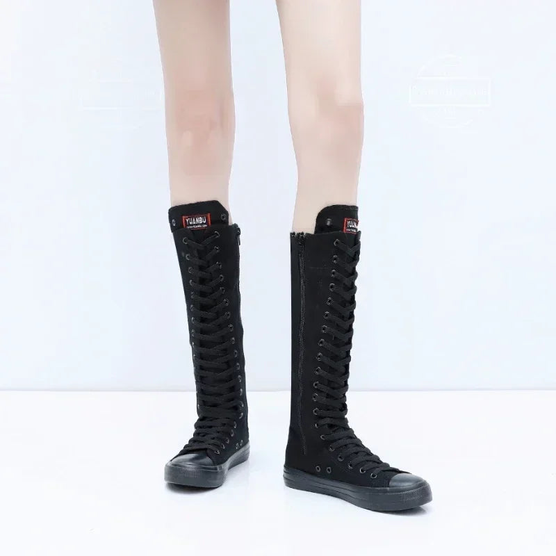 Funki Findz | Boots | Women's High Top Lace Up Canvas Boots