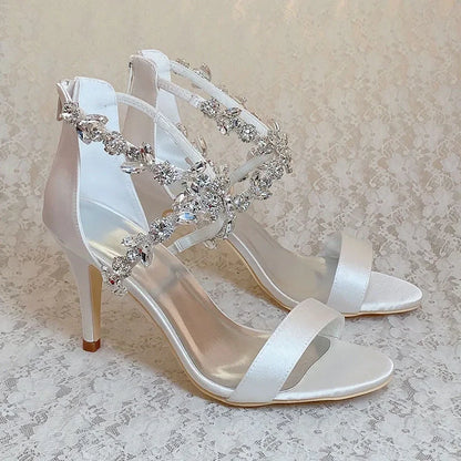 Funki Findz | Shoes | Women's Crystal Satin Wedding Sandals
