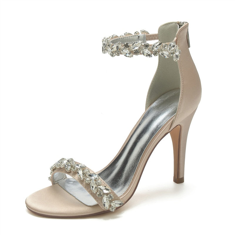 Funki Findz | Shoes | Women's Crystal Strap Satin Prom Stilettos