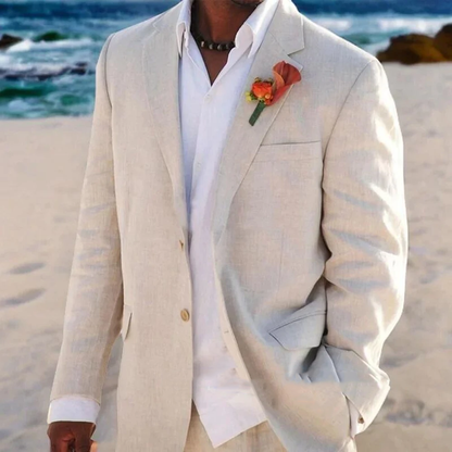 Funki Findz | Suits | Men's 2 Pcs Linen Beach Wedding Suit