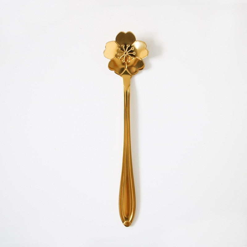 Funki Findz | Spoons | Vintage Gold Flower Coffee Spoons 8 Pcs