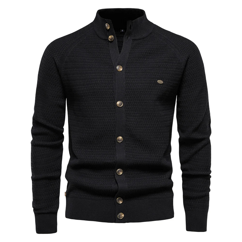 Funki Findz | Sweaters | Men's Mock Neck Button Knit Cardigan