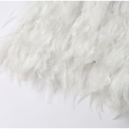 Funki Findz | Dresses | Women's Sequin Feather Fringe Dress