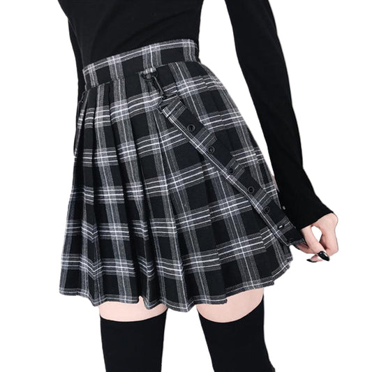 Funki Findz | Skirts | Women's Gothic Suspender Mini Skirt | Plaid