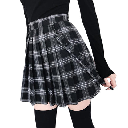 Funki Findz | Skirts | Women's Gothic Suspender Mini Skirt | Plaid